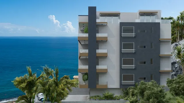 Concord Residence building over the sea at Pelican Key — artist impression