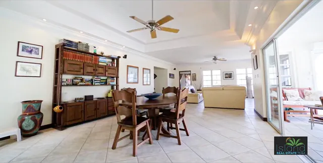 Open dining and family area