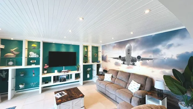 Lounge area of the renovated condo